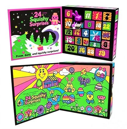 NEEDOH Christmas Easter Advent Calendar 24 Pcs Unique Cute Squishy Fidget Toy Slow Rebound Stress Relief Mystery Surprise Box