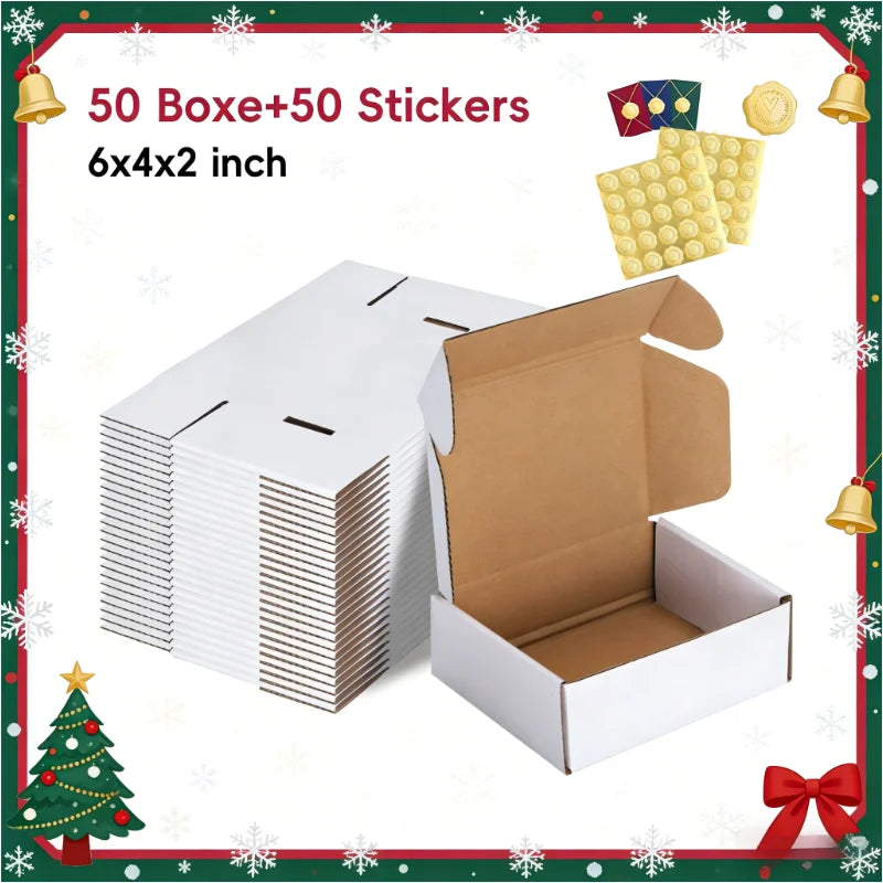 50pcs 6x4x2 Inches Black Small Shipping Boxes, Cardboard Corrugated Gift Mailer Boxes for Packaging Small Business Mailing Prese