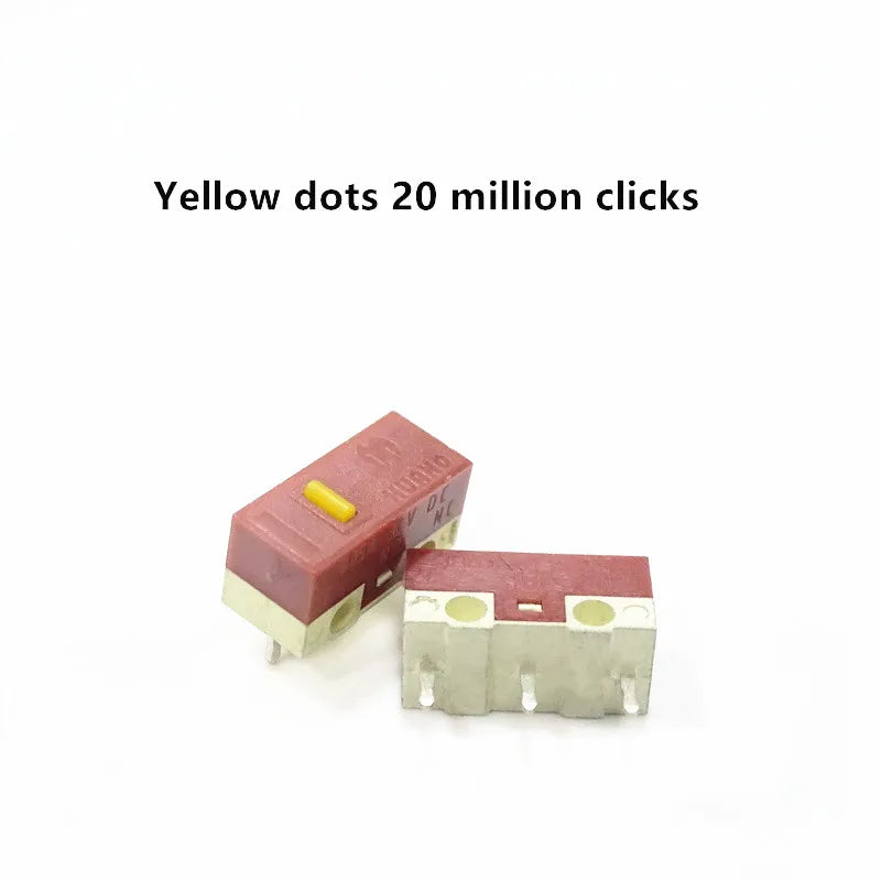10Pcs HUANO Silent Micro Switch red dot 3million/white dot 10million/yellow dot 20million times click mouse mute button switches