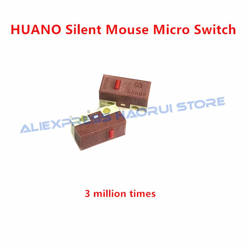10Pcs HUANO Silent Micro Switch red dot 3million/white dot 10million/yellow dot 20million times click mouse mute button switches