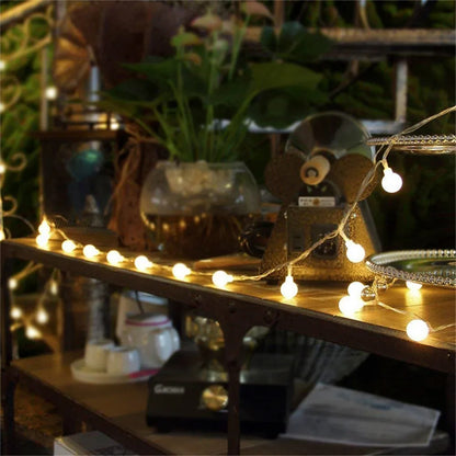 3M 6M 10M USB Power 20/40/80Ball LED String Lights Garland Lights Outdoor Lamp Wedding Garden Fairy Lights Christmas Decoration