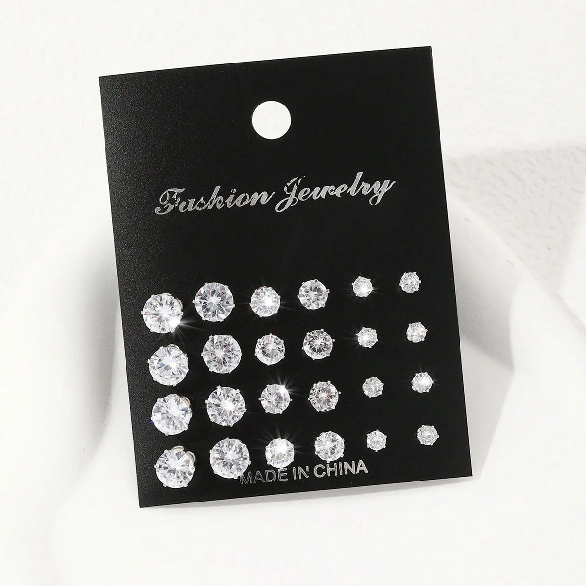 12 Pairs of Luxurious, Simple, Shiny, and Caring Zirconia Decorative Earrings Are Suitable for Gifts To Parties,And Couples