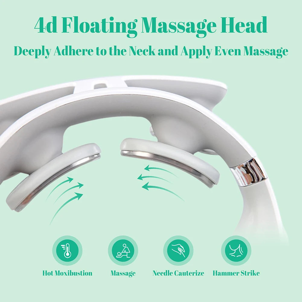Cervical Massager 16 Modes USB Smart Pulse Heating 4 Neck Massager for Neck Tension Neck Massager Vibrator Heating Massager
