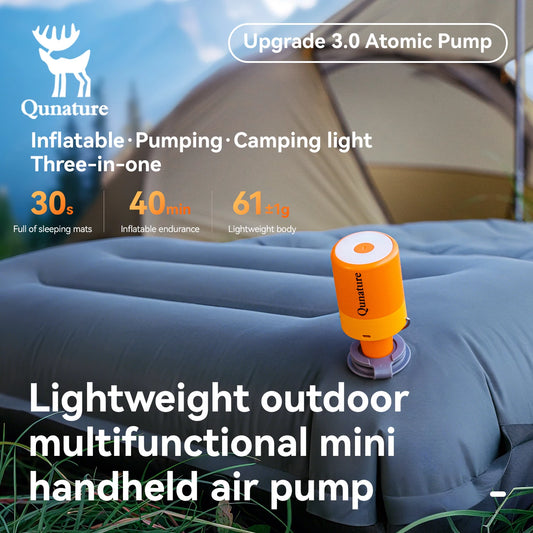 Qunature Air Pump Inflatable Lightweight Pumping Camping light Type-C charging Mini Portable Outdoor Inflator Pump