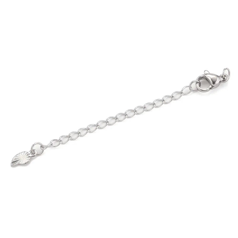 10pcs Stainless Steel Extension Extended Tail Chains With Lobster Clasps For Bracelet Necklace DIY Jewelry Making Supplies
