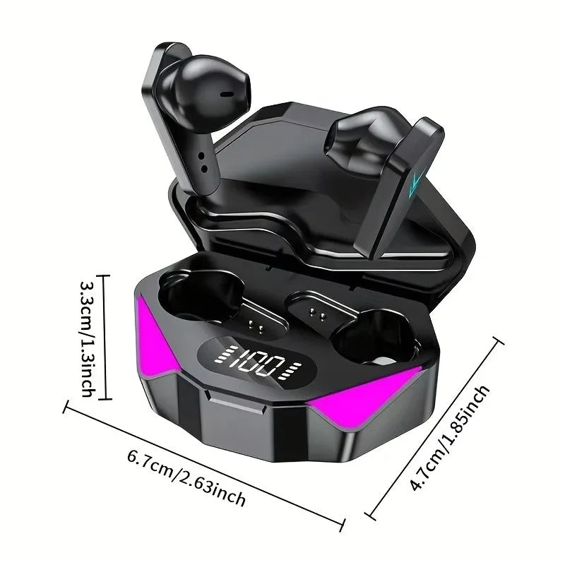 Bluetooth TWS Gaming Earphones Low Latency Wireless In-Ear Headphones With Built-in Mic LED Indicator Lights