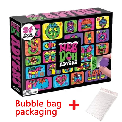 2026 NEW NeeDoh Christmas 24 Days Surprise Squishy Fidget Toy Advent Calendar Countdown Blind Box Countdown Calendar Fingertip