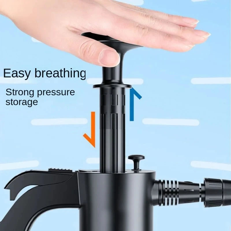 2L Hand Pump Foam Sprayer with 2 Types of Nozzle Hand Pneumatic Foam Cannon Snow Foam Car Wash Spray Bottle Car Window Cleaning