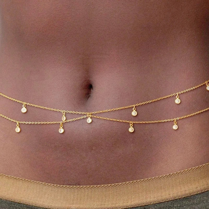 Bohemian Style Multi-Layer Sexy Bikini Set With Tassel, Waist Chain, Belly Button Jewelry, Suitable For Summer Beach, Vacation, Party, Women
