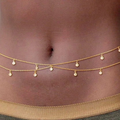 Bohemian Style Multi-Layer Sexy Bikini Set With Tassel, Waist Chain, Belly Button Jewelry, Suitable For Summer Beach, Vacation, Party, Women