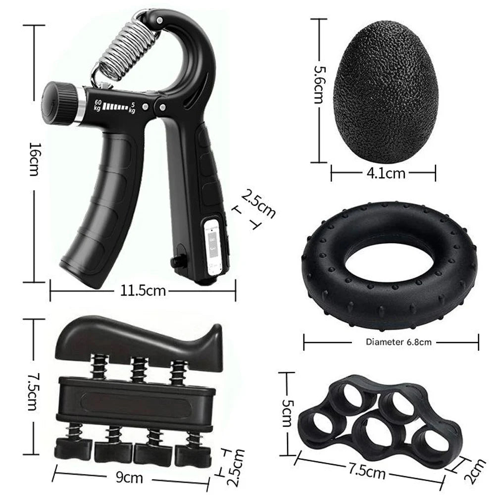 Mechanical Counting Grip Strength Trainer With Finger Exerciser For Muscle Building Hand Injury Recovery Rehabilitation Training