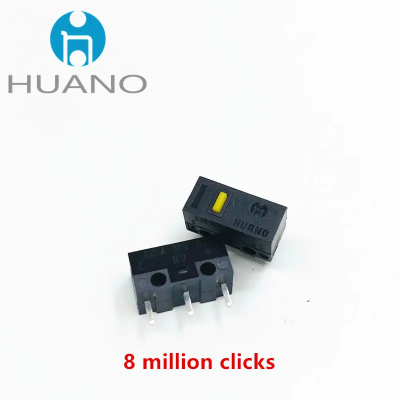 2Pcs New product HUANO Black Blue Transparent Shell Mute Mouse Micro Switch 10M 30M 60M 80M 100 million Mouse maintenance button