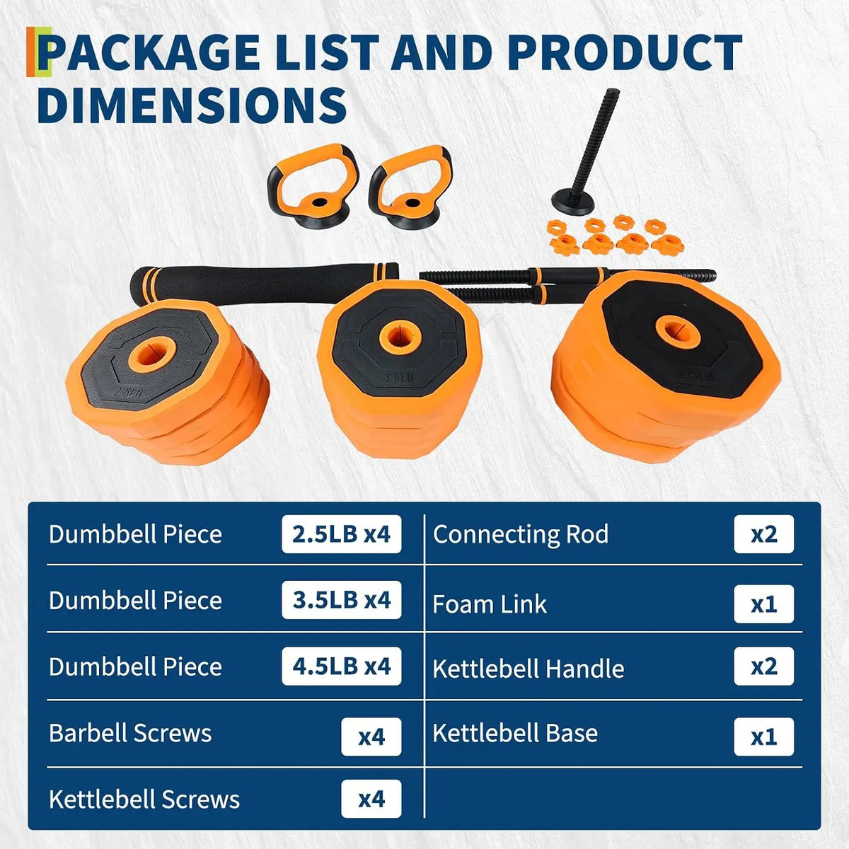 4-in-1 Adjustable Dumbbell Set, Weight Set Used as Dumbbell, Barbell, Kettlebells & Push up Stand, Home Gym Fitness Exercise Equipment for Men Women