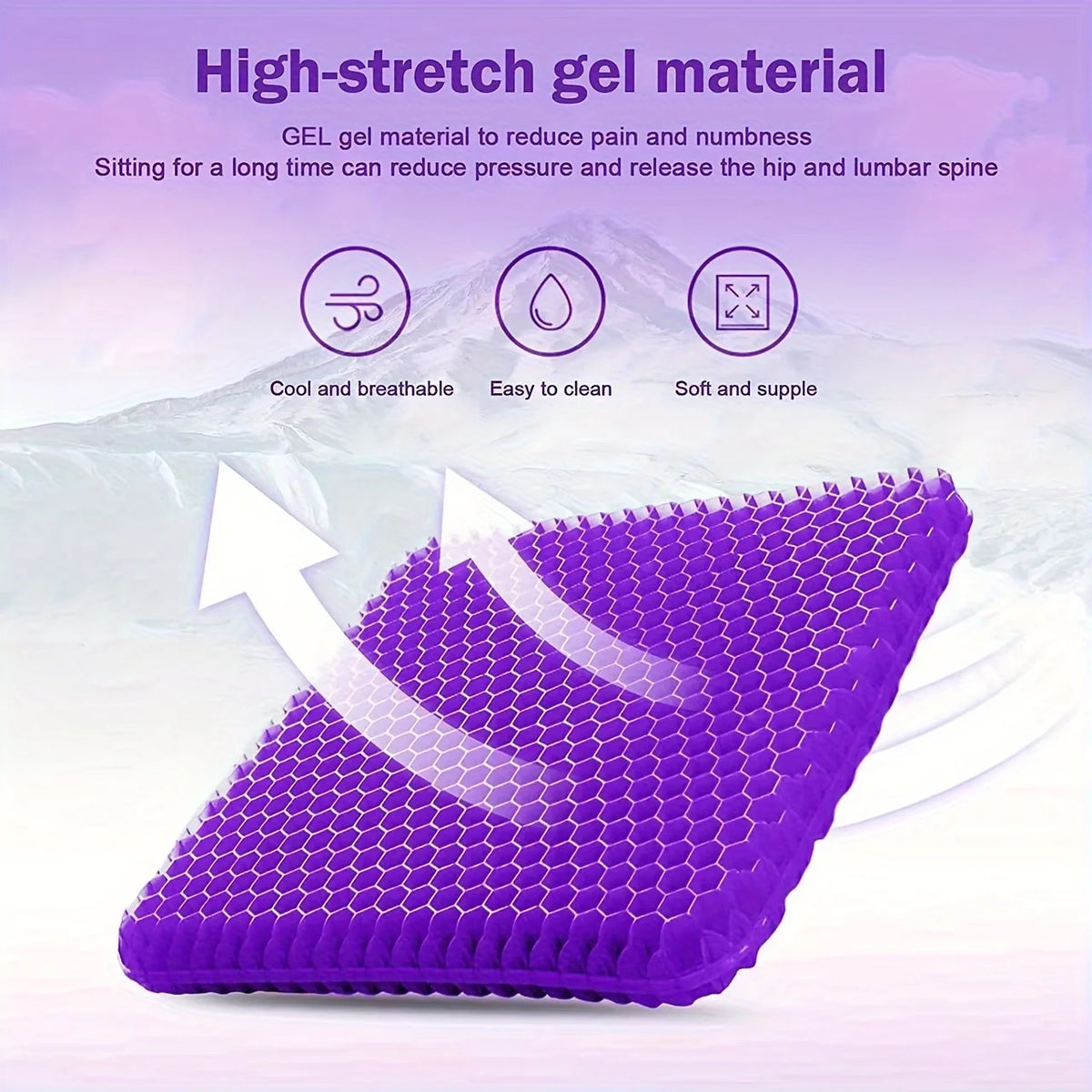 Ultra-Comfort Gel Seat Cushion Set with Breathable Honeycomb Design - Tailbone Relief, Ideal for Office, Car, Airplane Use