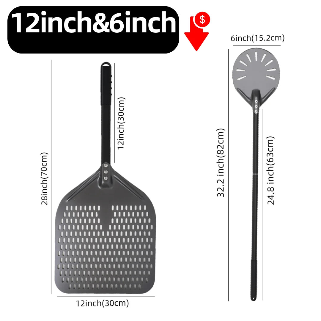 6&12 13 14  Inch Aluminum Pizza Peel Bread Paddle Pizza Oven Turning Peel Hard  Anodized Pizza  Baking Kitchen Tool Spatula