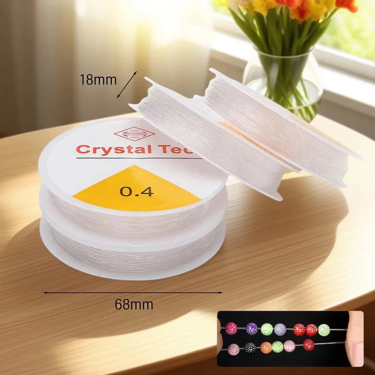 0.4-1.0mm Strong Crystal Elastic String, High Resilience Clear Stretch Cord for Bracelet Jewelry Making DIY Beading Thread