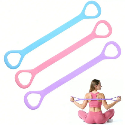 2026 3pcs Exercise Band, Figure 8 Fitness Resistance Band, Arm Back Shoulder Training Elastic Ropes, Silicone Resistance Band For Chest Expander, Yoga Gym