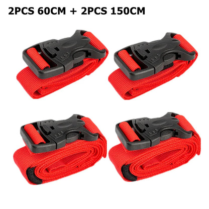 4/2/1PCS Cargo Tie Luggage Lash Belt Strap Buckle Camping Nylon Travel Kits Buckle Tie-Down Belt Cargo Straps for Travel Camping