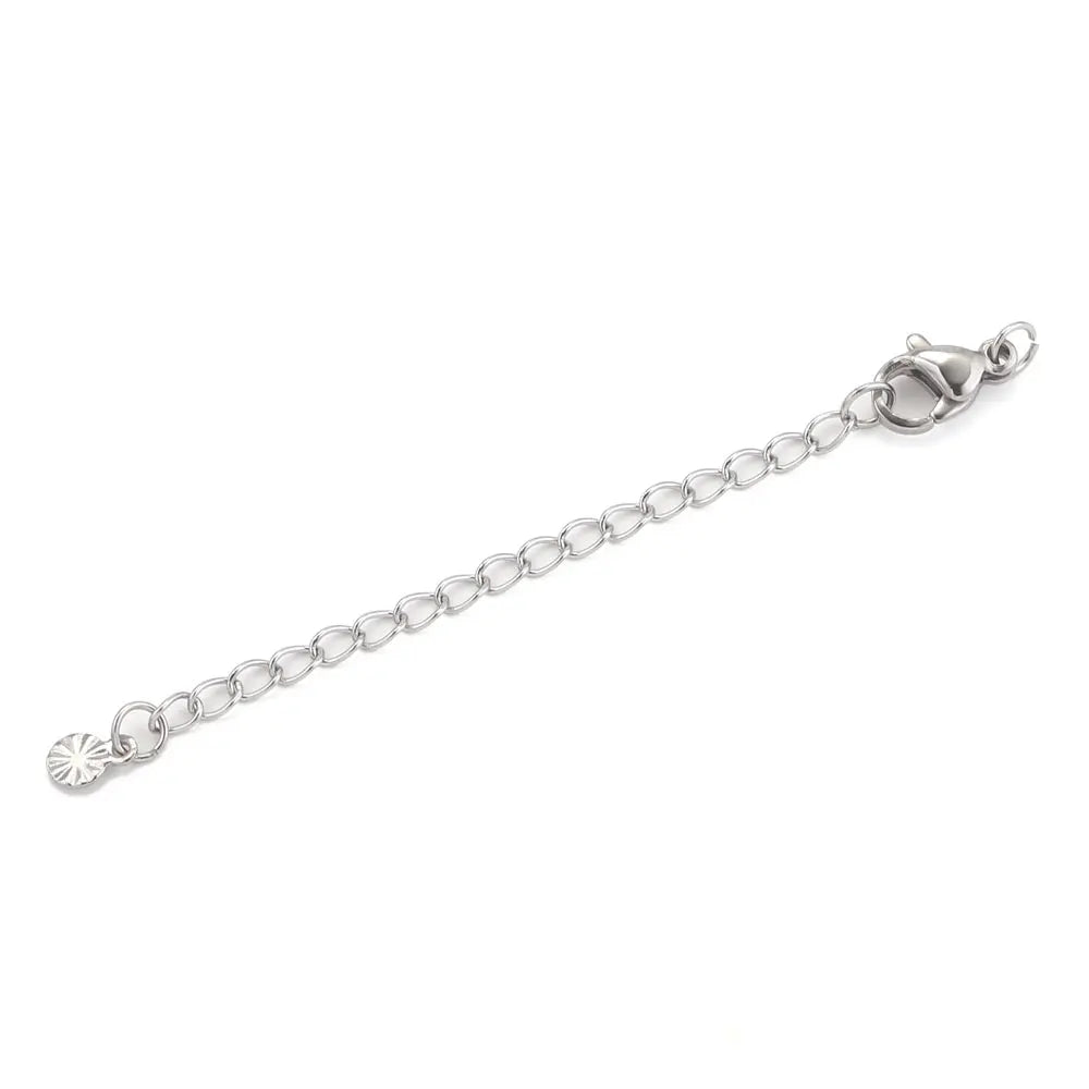 10pcs Stainless Steel Extension Extended Tail Chains With Lobster Clasps For Bracelet Necklace DIY Jewelry Making Supplies