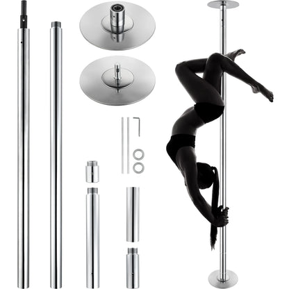 SucceBuy Professional Dancing Pole Spinning Static Dancing Pole Kit Portable Removable Pole 45mm Heavy-Duty Stainless Steel Pole