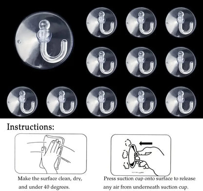 10/5Pcs Suction Cup Hooks Strong Suction Cup Holder with Plastic Hooks For Glass Window Wall Hook Hanger Home Kitchen Bathroom