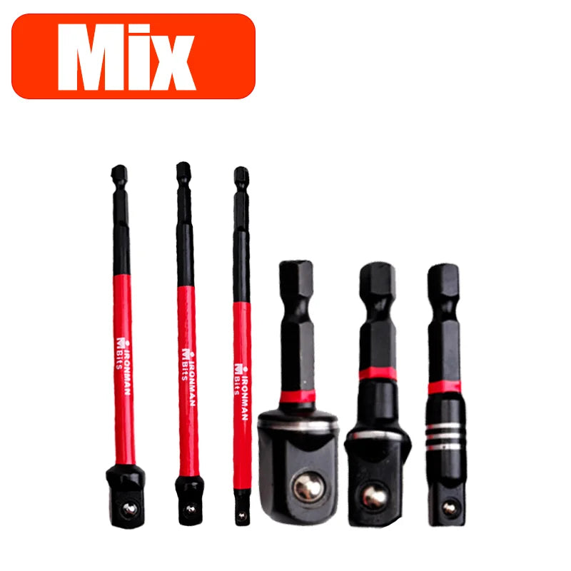 Impact Socket Adapter Set Converts 1/4" 3/8" 1/2" Drive Bits Extension Bit Square Tip Power Tools High Torque Impact Wrench