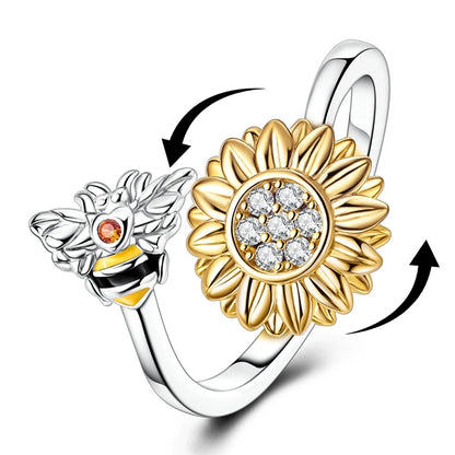 MULA 925 Sterling Silver Rings Retro Sun Moon Stars Adjustable Open Ring For Women Man Wedding Band Party Fashion Jewelry Gift