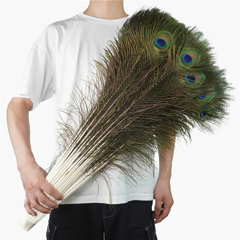 Wholesale Natural Peacock Feathers DIY Table Centerpieces Peacocks Sword Plume Wedding Party Decoration Carnival Accessories
