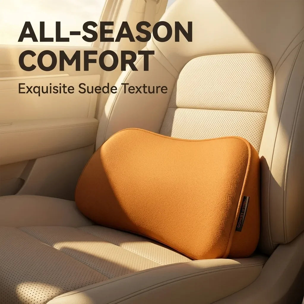 Car Seat Pillow Memory Foam Lumbar Support Breathable Back Protector Waist Protection Cushion Office Car Interior Accessories