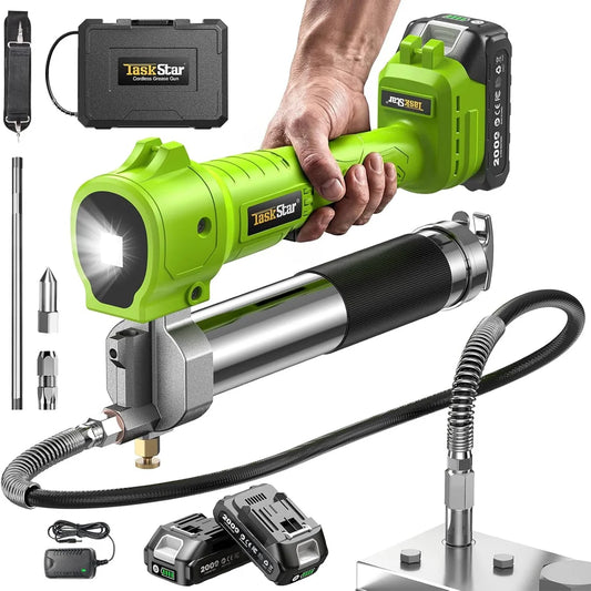 Taskstar 10000PSI Electric Grease Gun Kit 1m Flexible Hose Cordless Electric Oil Injector Fat Machine For Makita 18V Battery Pin