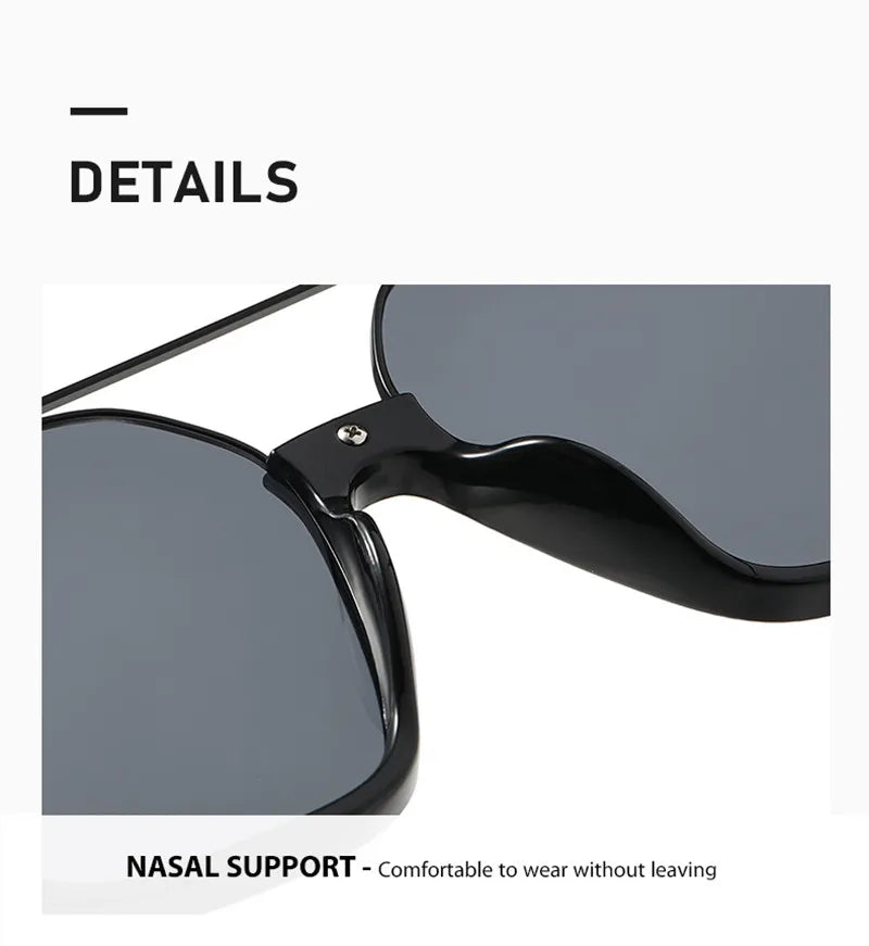 2026New Man Woman Sun Glasses High Quality UV400 Sunglasses Unisex Double Beam Design Half-Frame Sunnies Fashion Versatile Shade