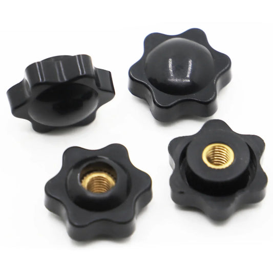 M4 M5 M6 M8 M10 Black Plum Bakelite Hand Tighten Nuts Handle Thread Star Mechanical Thumb Nuts Clamping Knob Manual Nuts