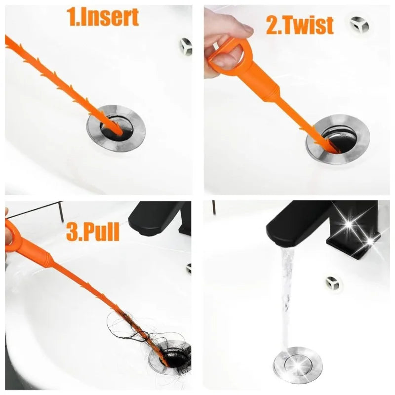 3/5/10PCS Drainage Blockage Remover Shower Clean The Sink Snake Bathroom Accessories Hair Blockage Garbage Sewer Dredging Tools