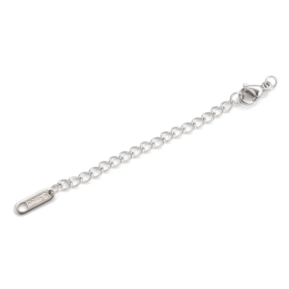 10pcs Stainless Steel Extension Extended Tail Chains With Lobster Clasps For Bracelet Necklace DIY Jewelry Making Supplies