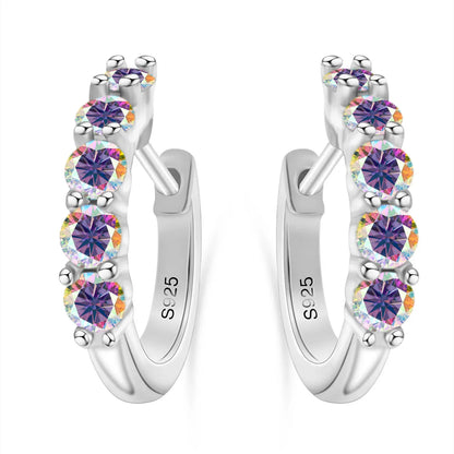 925 Sterling Silver Earrings with 1 CT Total Moissanite  Exquisite Jewelry Gift for Weddings & Parties, Sparkling Classic Style