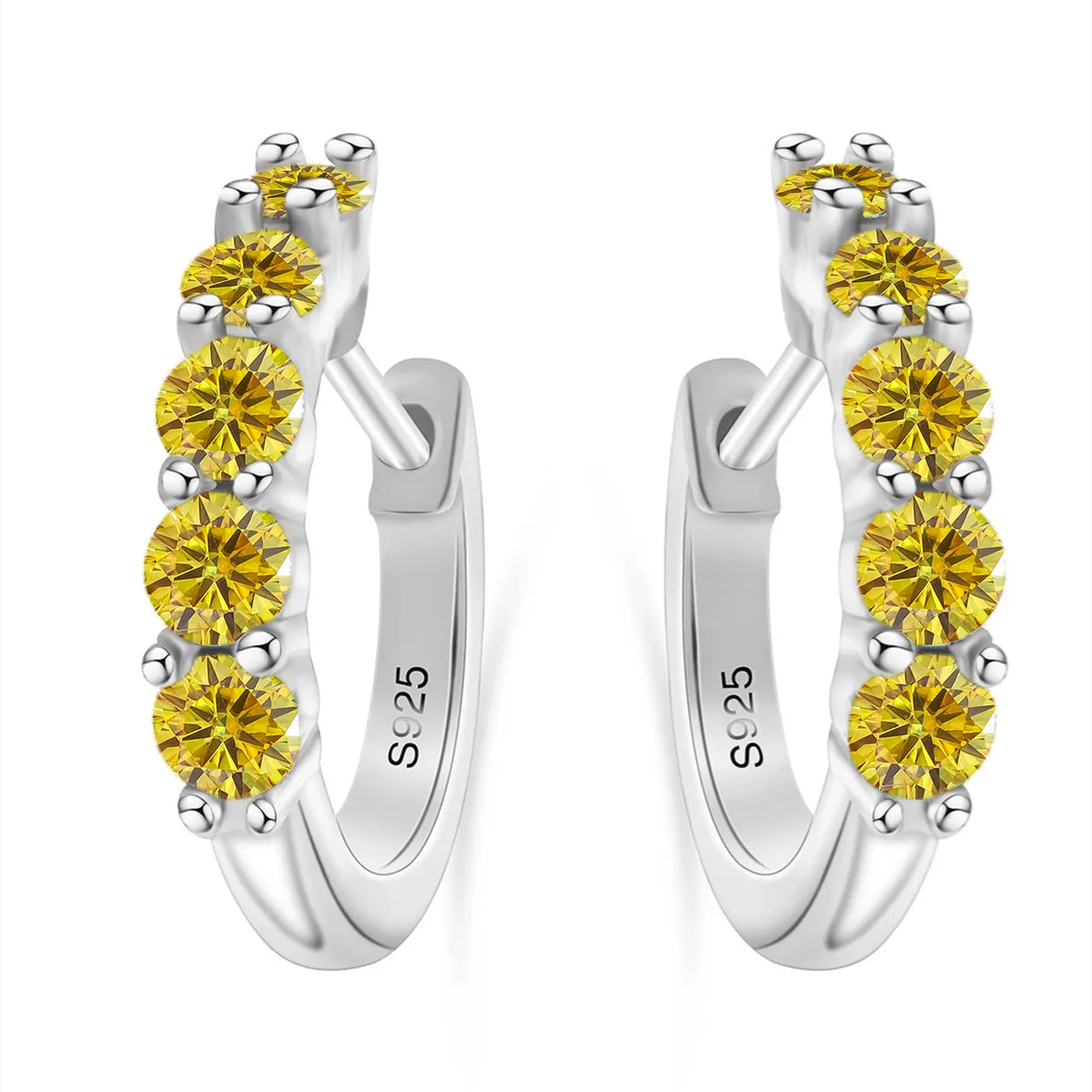 925 Sterling Silver Earrings with 1 CT Total Moissanite  Exquisite Jewelry Gift for Weddings & Parties, Sparkling Classic Style