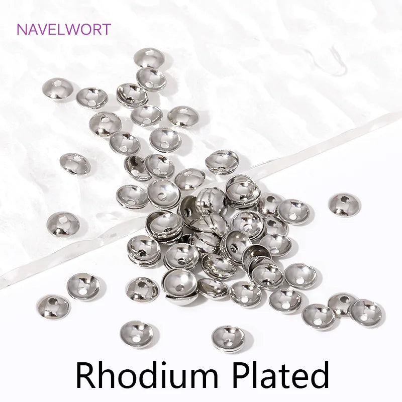 50/100pcs 3-4mm 14K Gold Plated Brass Round Bead Caps Spacer Beads For Jewelry Making DIY Bracelet Necklace Making Accessories
