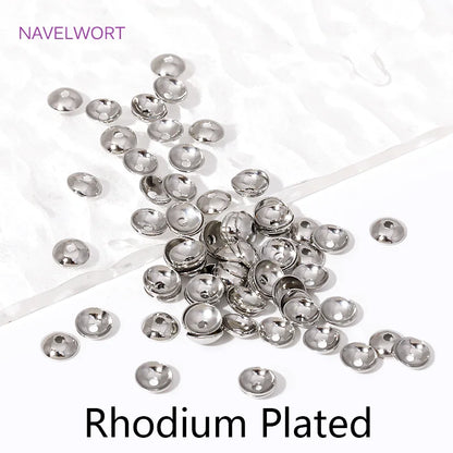 50/100pcs 3-4mm 14K Gold Plated Brass Round Bead Caps Spacer Beads For Jewelry Making DIY Bracelet Necklace Making Accessories