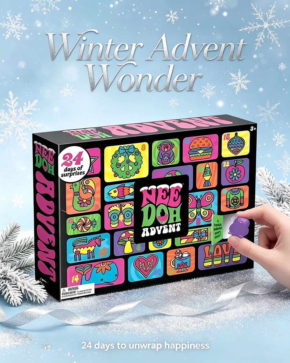 NEEDOH Christmas Easter Advent Calendar 24 Pcs Unique Cute Squishy Fidget Toy Slow Rebound Stress Relief Mystery Surprise Box
