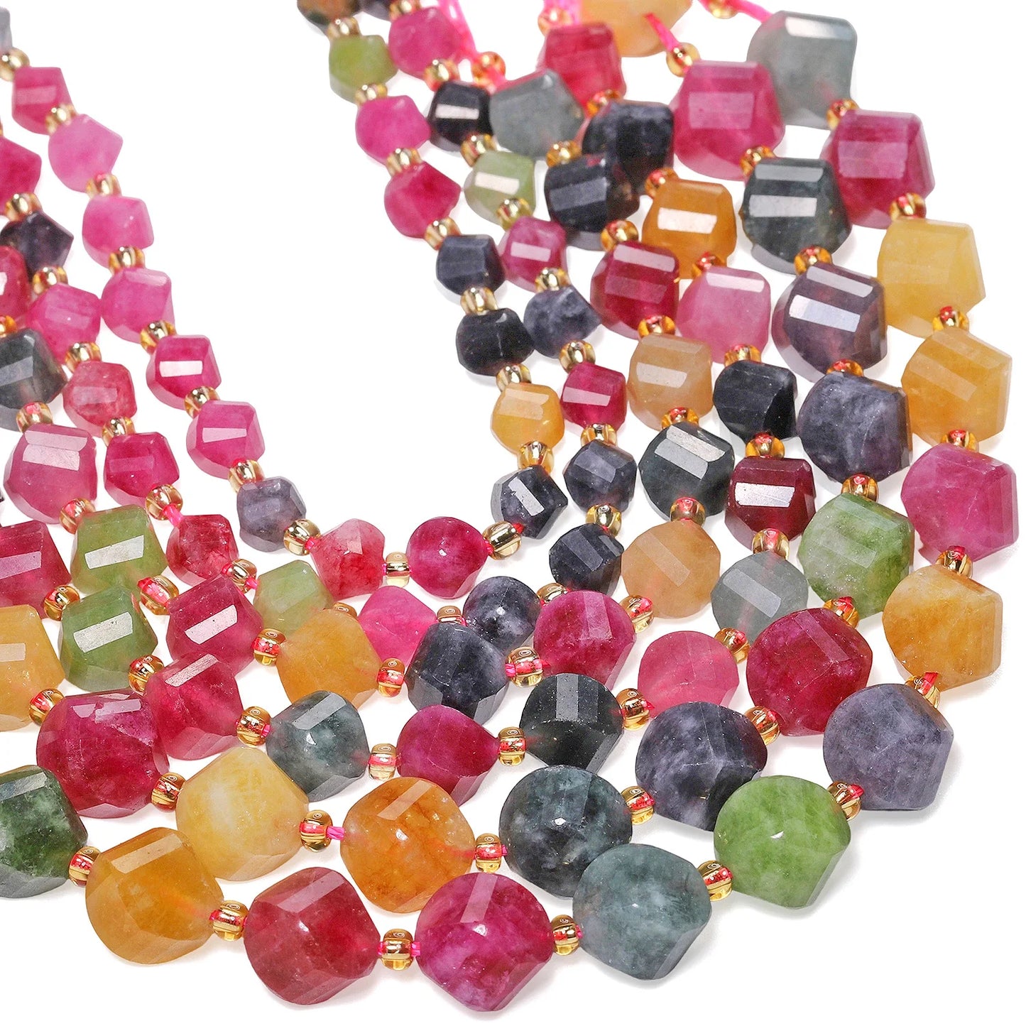 Natural Coffee Stripe Agate Stone Beads 6-10mm Faceted Twist Shape Beads Loose Spacer Beads for Jewelry Making Diy Accessories