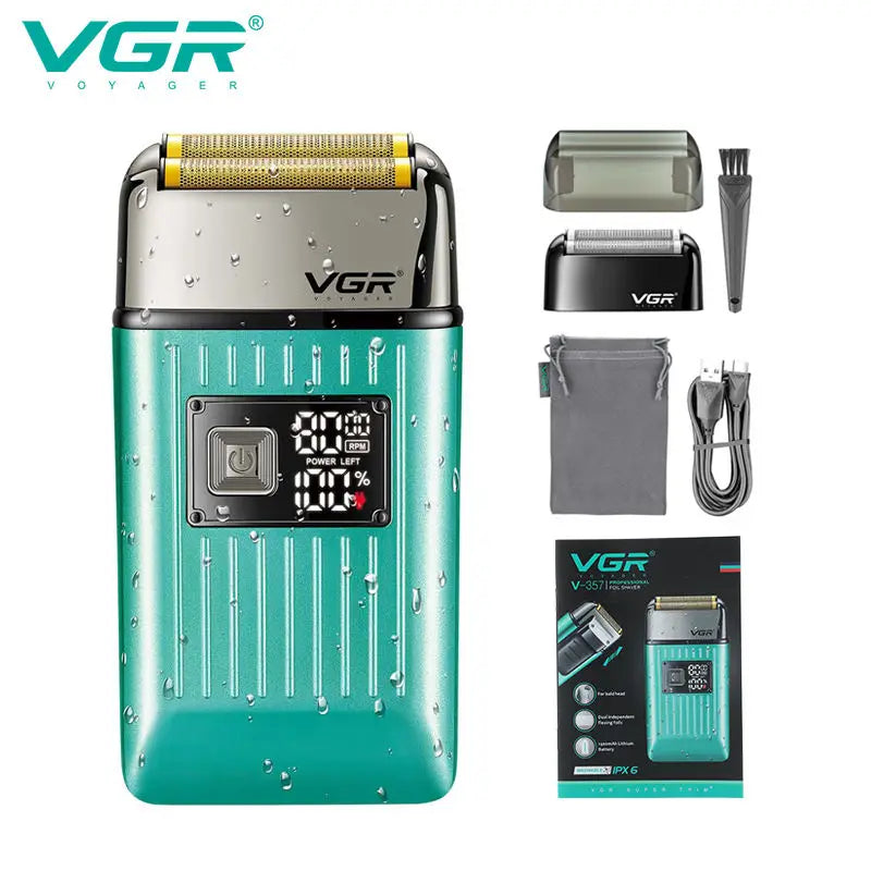 VGR Men's Razor IPX6 Body Wash Professional Intelligent Digital Display Multi-Functional Shaving Sculpting Hair Trimmer V-357