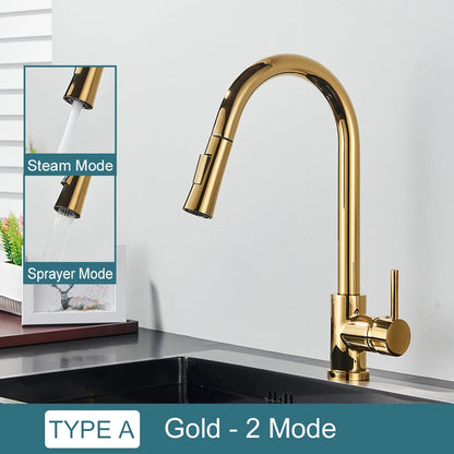 Black Kitchen Faucet Two Function Single Handle Pull Out Mixer  Hot and Cold Water Taps Deck Mounted