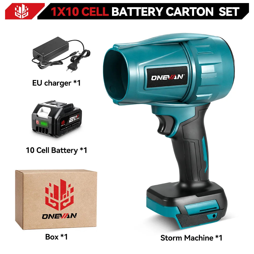 ONEVAN 3500W 350M/S Brushless Electric Turbo Fan Cordless Leaf Air Blowers Snow Dust Blowing Power Tool For Makita Battery Pin