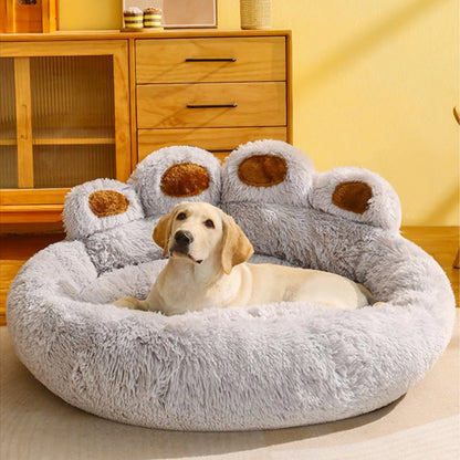 Fluffy Dog Bed Winter Warm Large Pet Products Small Sofa Baskets Pets Kennel Mat Puppy Cats Supplies Basket Blanket Accessories