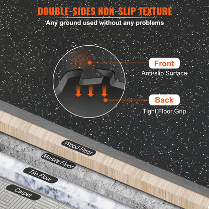 SucceBuy 25/12/6 PCS 1/2 in Thick Gym Floor Mats EVA Foam & Rubber Top Interlocking Workout Floor Mats Waterproof Exercise Mats