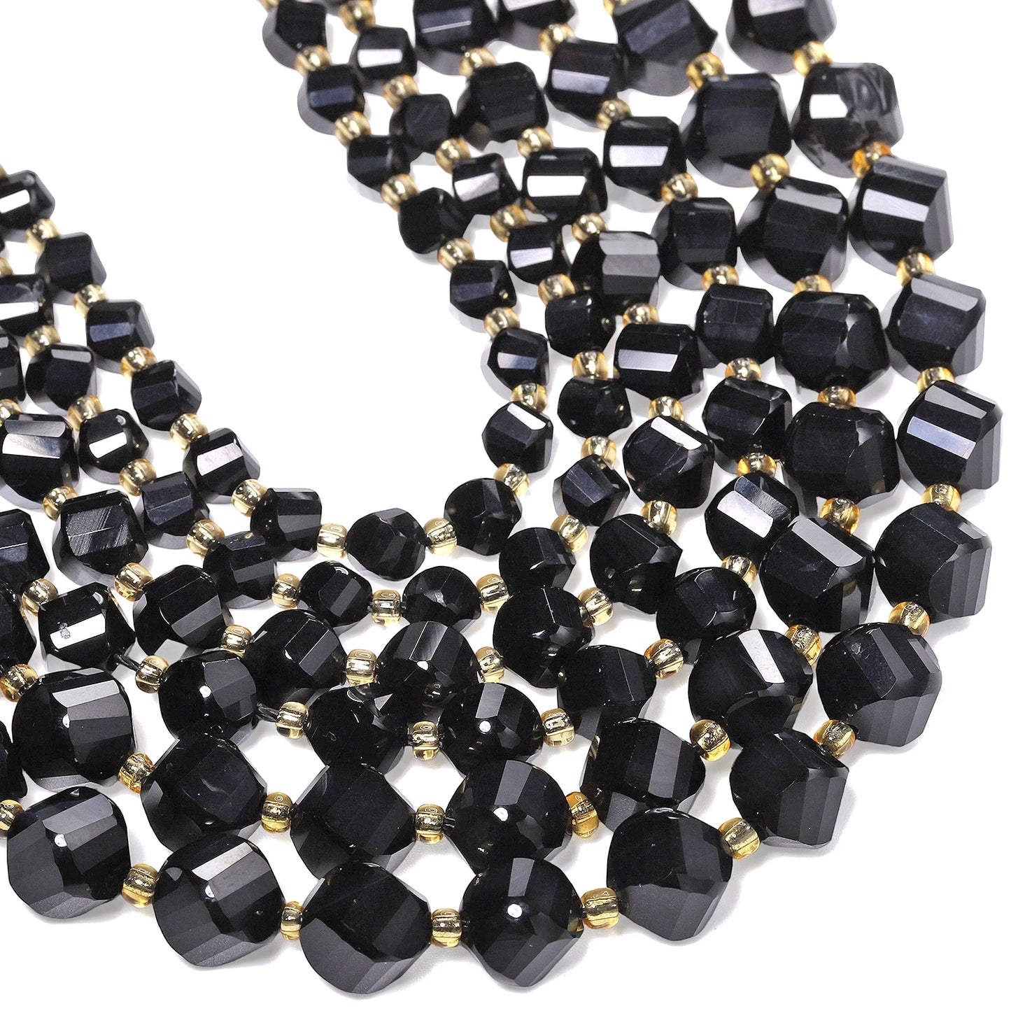 Natural Coffee Stripe Agate Stone Beads 6-10mm Faceted Twist Shape Beads Loose Spacer Beads for Jewelry Making Diy Accessories