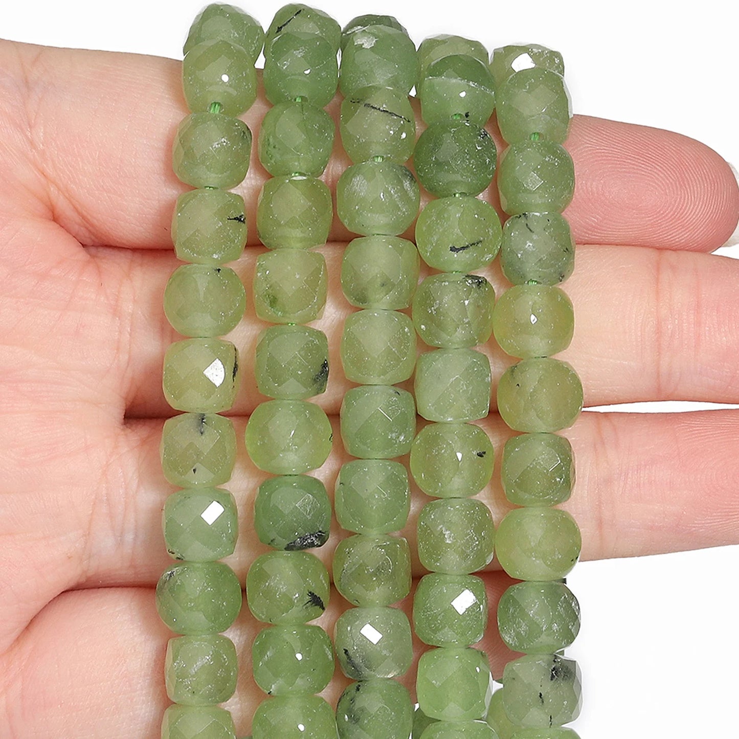 Natural Amethyst Beads 7-8mm Faceted Square Cube Geometric Shape Loose Beads for Jewelry Making Diy Accessories