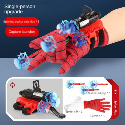 Spider Web Shooters with Glove for Kids Cosplay Party Favor | Superheroes Wrist Launcher Toy, Halloween Party Supplies, Christmas Stocking Stuffers, Christmas Gift, Birthday Gift for Boys Girls