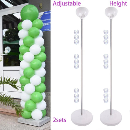 1/2set Adjustable Balloon Stand Metal Balloon Column Stand With Bases Balloon Tower Pillar for Graduation Birthday Wedding Party