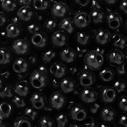 200pcs/lot 11mm Brown Wooden Beads Large Hole Loose Spacer Beads for Vintage Round Jewelry Making DIY Beaded Bracelet Necklace